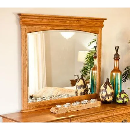 Square Dresser Mirror with Wooden Frame